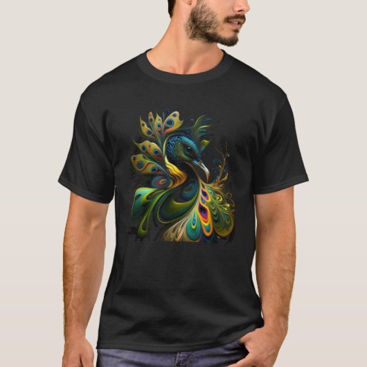 T-shirt beautiful Majestic Peacock in the moonlight  1 (Devant)