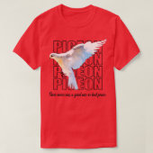 T-shirt Beautiful Retro Black And White Pigeon 4 (Design devant)
