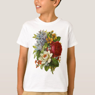 T-shirt Beautiful Romantic Summer Bouquet with Red Rose