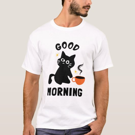 T-shirt beaux chats noirs (Devant)