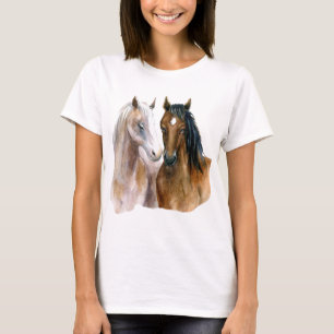 T-shirt Beaux Chevaux aquarelle