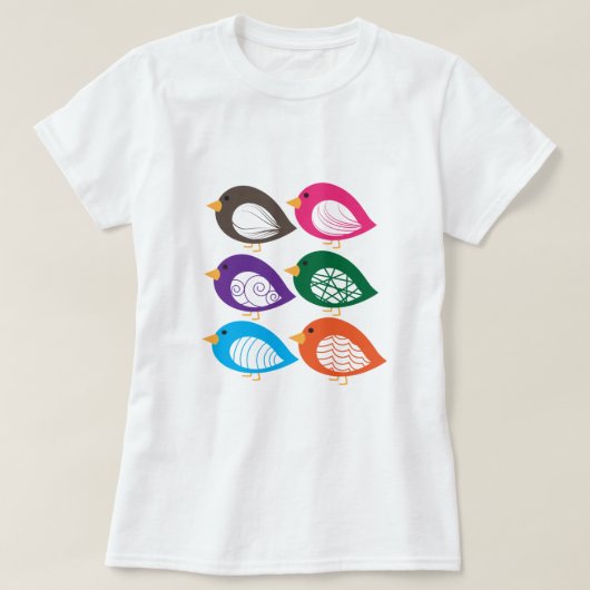 T-shirt Beaux oiseaux excentriques et colorés (Design devant)