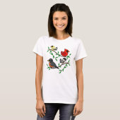 T-shirt Beaux oiseaux Jardins (Devant entier)