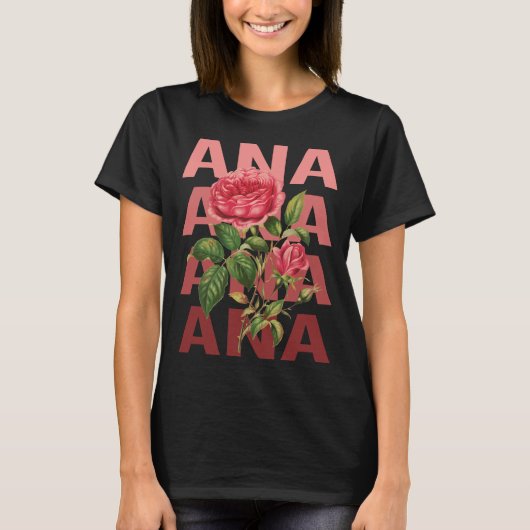T-shirt Beaux Roses - Ana Nom (Devant)