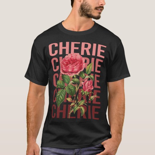 T-shirt Beaux Roses - Cherie Name (Devant)