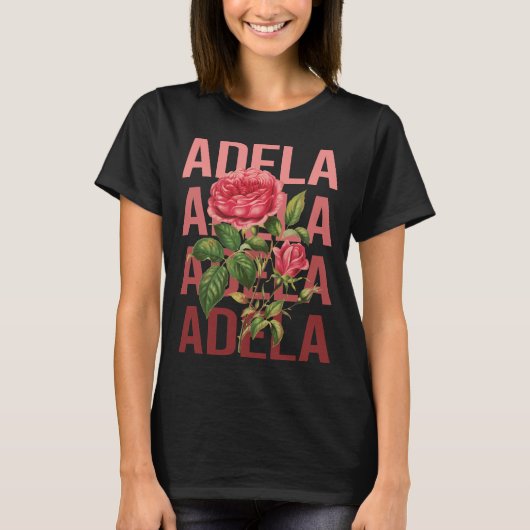 T-shirt Beaux Roses - Nom Adela (Devant)