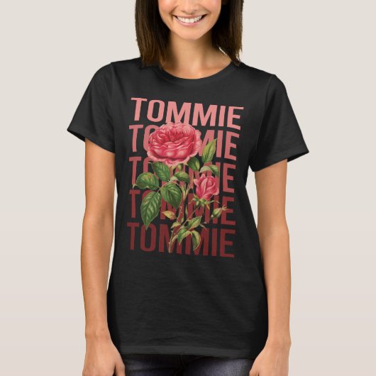 T-shirt Beaux Roses - Nom Tommie (Devant)