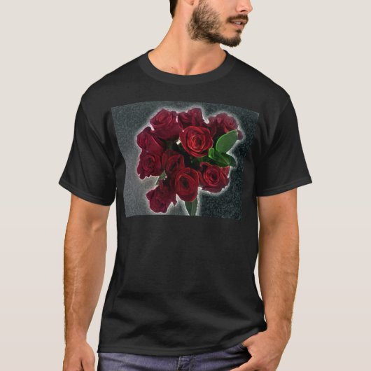 T-SHIRT BEAUX ROSES ROUGES (Devant)