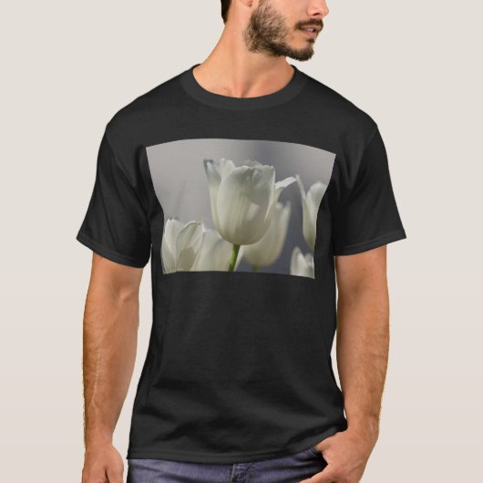 T-shirt Beaux Tulipes Blancs de Printemps (Devant)