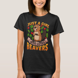 T-shirt Beaver Animal Juste Une Fille Qui Aime Les Castors