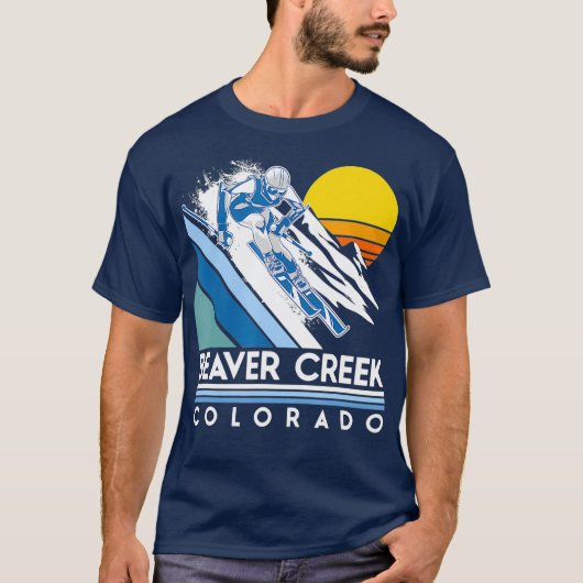 T-shirt Beaver Creek Colorado Retro Ski (Devant)