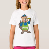 Beaver en tant qu'agent de police avec sifflet