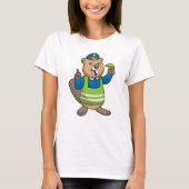 T-shirt Beaver en tant qu'agent de police avec sifflet (Devant)