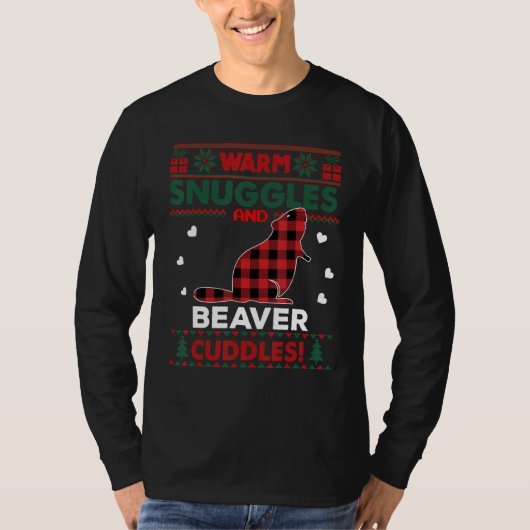 T-shirt Beaver Lover Xmas mignon animal doux pull de Noël (Devant)