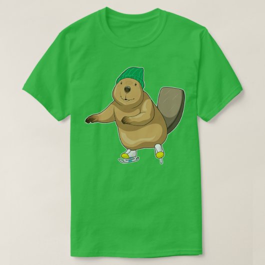 T-shirt Beaver Patinage sur glace Patins sur glace (Design devant)