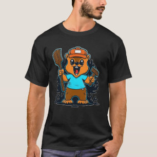 T-shirt Beaverly Happy Happy Travailler Colorful Beaver Im