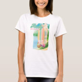 T-shirt Bébé à bord Watercolor Surfing Beach (Devant)
