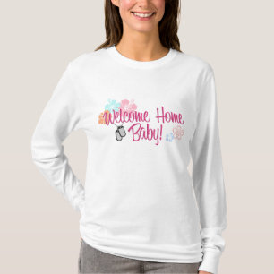 T-shirt Bébé à la maison bienvenu floral
