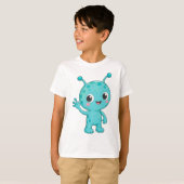 T-shirt Bébé Alien Espace Monstre Mignon (Devant entier)