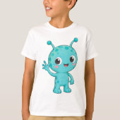 T-shirt Bébé Alien Espace Monstre Mignon (Devant)