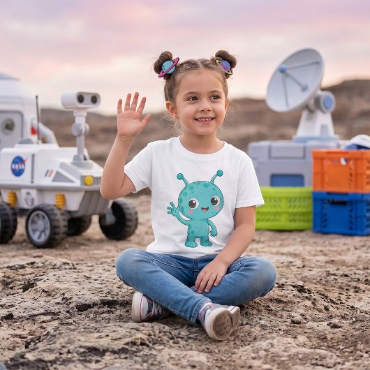 T-shirt Bébé Alien Espace Monstre Mignon
