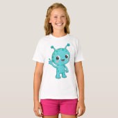 T-shirt Bébé Alien Espace Monstre Mignon (Devant entier)