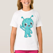 T-shirt Bébé Alien Espace Monstre Mignon (Devant)