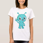 T-shirt Bébé Alien Monstre Spatial Mignon (Devant)