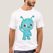 T-shirt Bébé Alien Monstre Spatial Mignon (Devant)