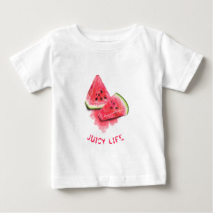 T-shirt bébé amusant avec des morceaux de pastèque