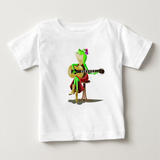 T-shirt bébé amusant avec grenouille Jouer de la g (Devant)
