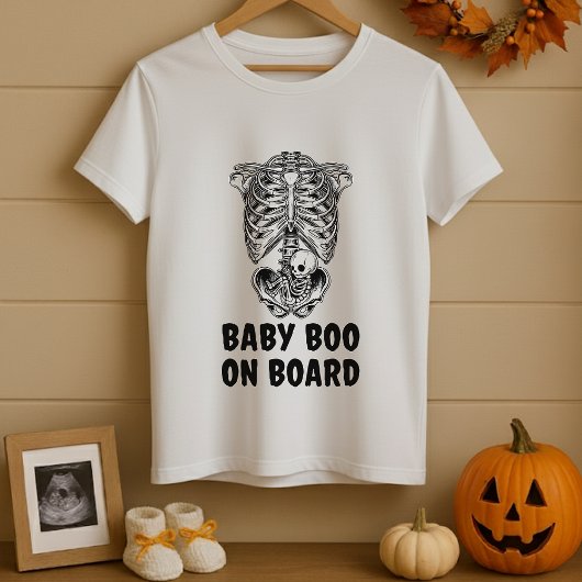 T-shirt Bébé amusant Boo à bord Skeleton Maternité Hallowe