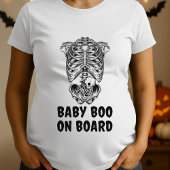 T-shirt Bébé amusant Boo à bord Skeleton Maternité Hallowe