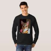T-shirt Bébé Artistique Face Jaune Brown Tabby Chat Po (Devant entier)