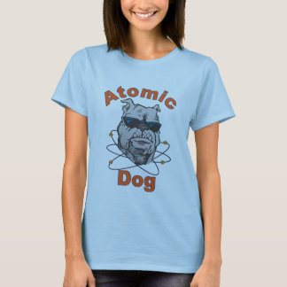 T-shirt Bébé atomique de dames de chien - bleu de poupée