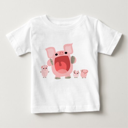 T-shirt bébé avec cochons de caricature hurlant (Devant)