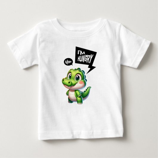T-shirt bébé avec crocodile affamé mignon (Devant)