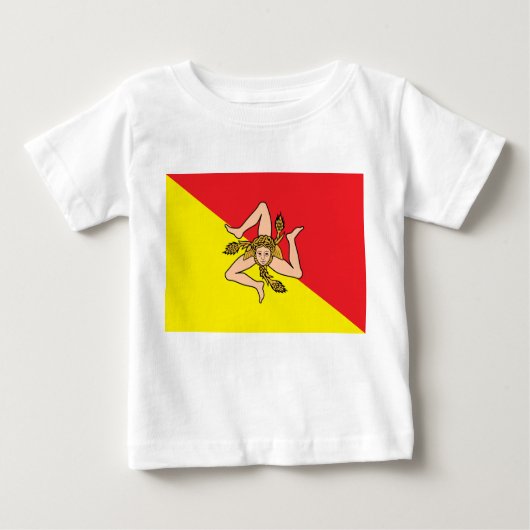T-shirt bébé avec drapeau de la Sicile, Italie (Devant)