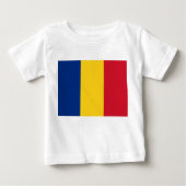T-shirt bébé avec drapeau de Roumanie (Devant)