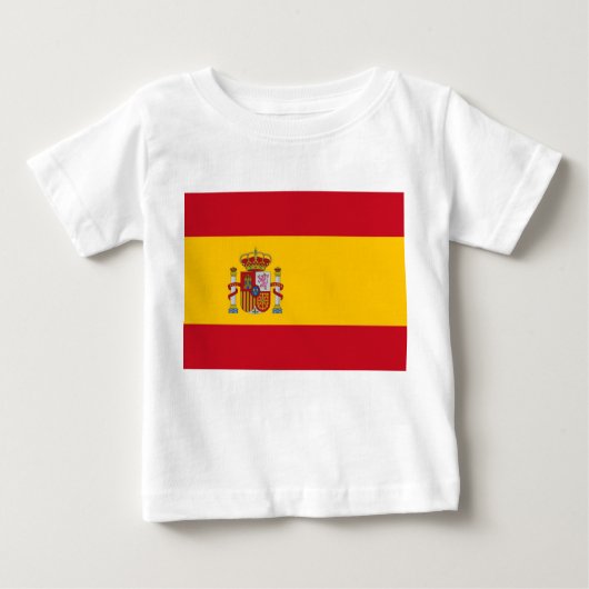T-shirt bébé avec drapeau d'Espagne (Devant)