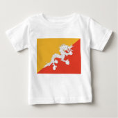 T-shirt bébé avec drapeau du Bhoutan (Devant)