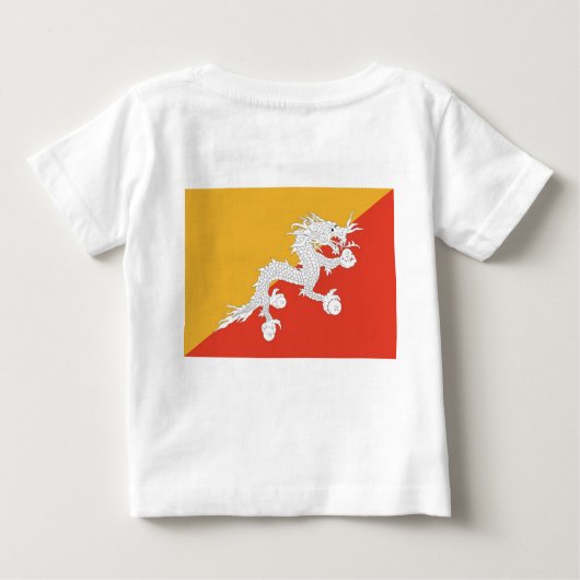 T-shirt bébé avec drapeau du Bhoutan (Dos)