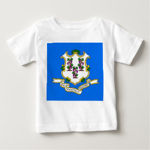 T-shirt bébé avec drapeau du Connecticut