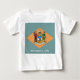 T-shirt bébé avec drapeau du Delaware