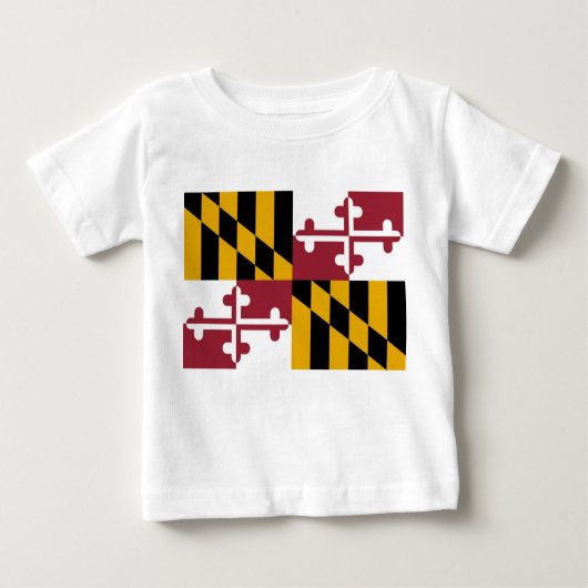 T-shirt bébé avec drapeau du Maryland, U.S.A. (Devant)