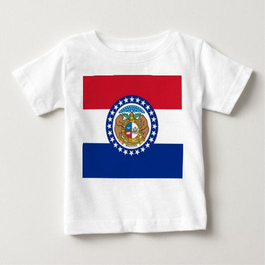 T-shirt bébé avec Drapeau du Missouri, États-Unis. (Devant)