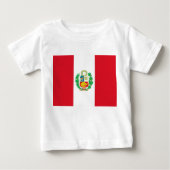 T-shirt bébé avec drapeau du Pérou (Devant)