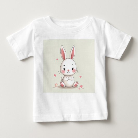 t-shirt bébé avec illustration de lapin (Devant)