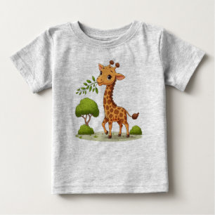 T-shirt bébé avec imprimé de la jolie girafe