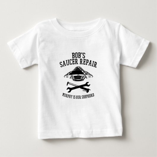 T-shirt bébé avec logo Bob's Saucer Repair noir (Devant)